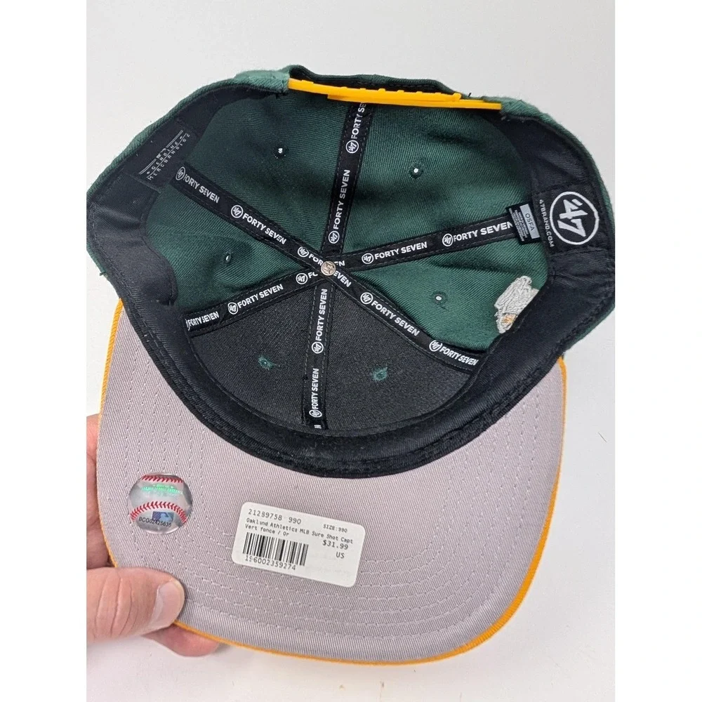 Oakland Athletics Hat Cap Snap Back Mens One Size Green MLB Baseball '47 Captain